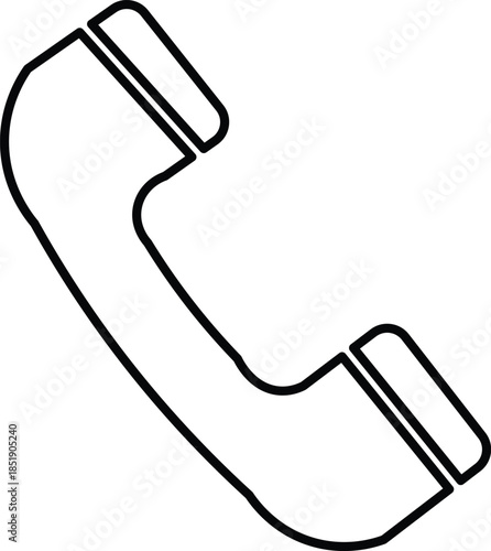 Simple black and white outline of a vintage telephone handset silhouette