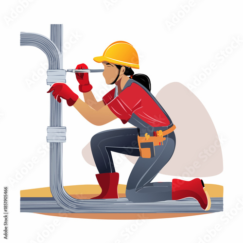 construction worker with hammer