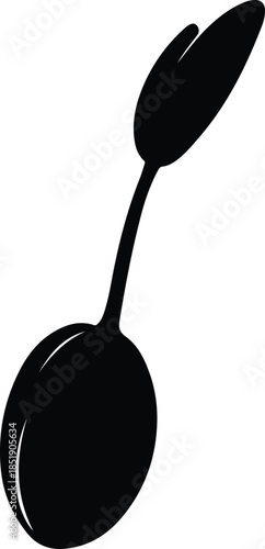 Silhouette spoon kitchen utensil culinary object vector illustration