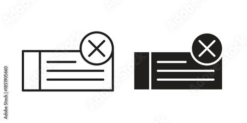 Bounced check icons for designers, web developers, displays and websites