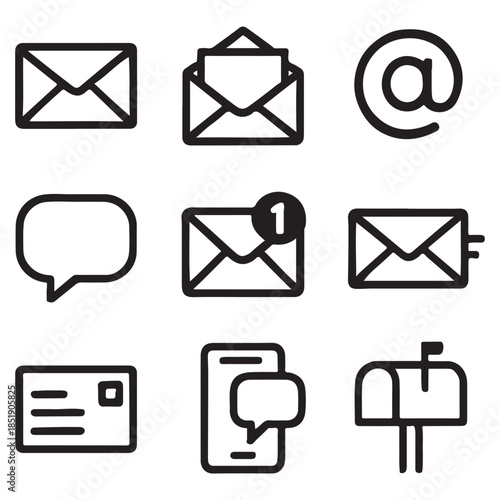 Email and Messaging icon Vector Collection