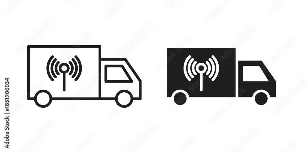 Fototapeta premium Broadcast van icons for designers, web developers, displays and websites
