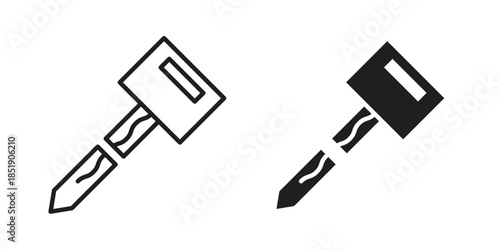Broken key icons for designers, web developers, displays and websites