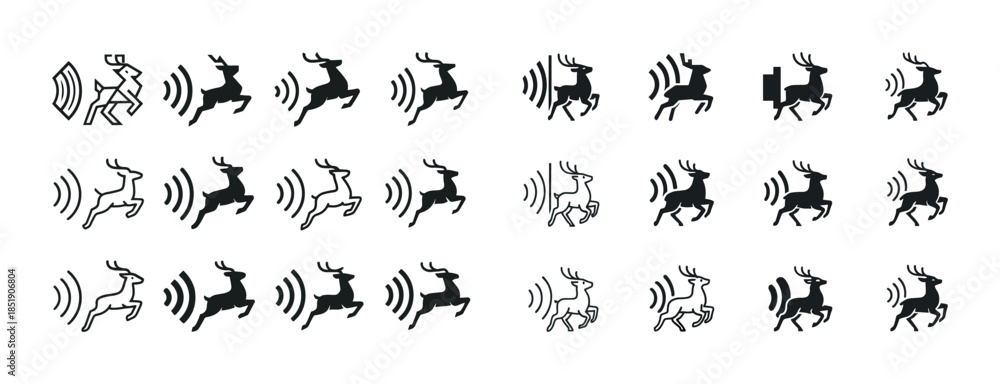 Fototapeta premium Deer animation sequence featuring stylized running and movement