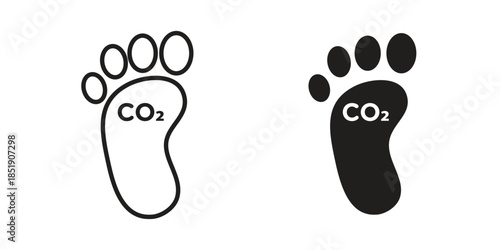 Carbon footprint icons for designers, web developers, displays and websites