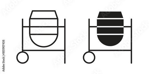 cement mixers icons for designers, web developers, displays and websites