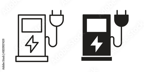 Charging station icons for designers, web developers, displays and websites