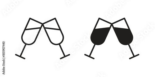 champagne glasses icons for designers, web developers, displays and websites