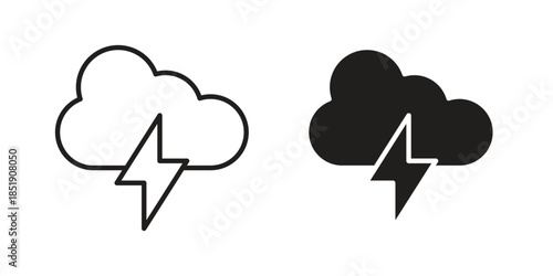 Cloud lightning icons for designers, web developers, displays and websites