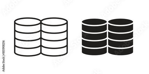 Coins stack icons for designers, web developers, displays and websites