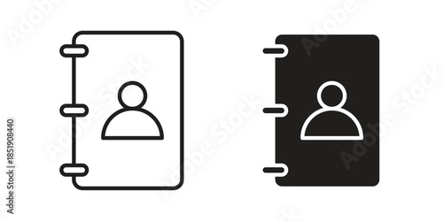 Contact book icons for designers, web developers, displays and websites
