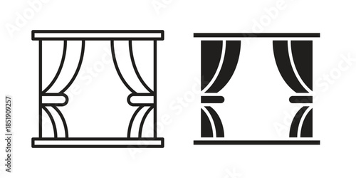 Curtains icons for designers, web developers, displays and websites