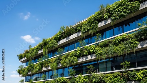 building balconies decorated with green plants