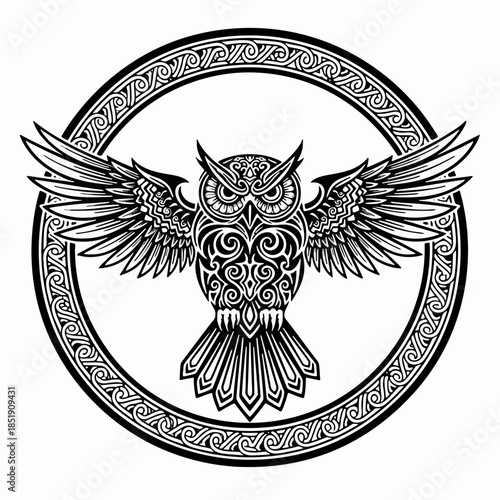 Esports black and white circle  logo of a wild, ferocious predator ready to hunt and dominate the game with strong, fast and deadly performance	
