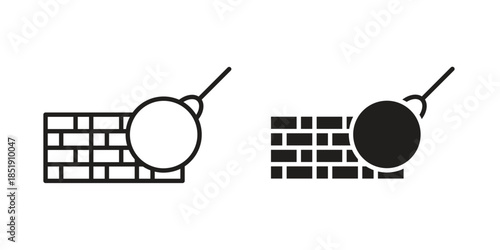 Demolition icons for designers, web developers, displays and websites