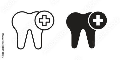 Dental care icons for designers, web developers, displays and websites