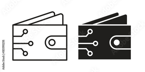 Digital wallet icons for designers, web developers, displays and websites