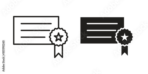 Diploma icons for designers, web developers, displays and websites