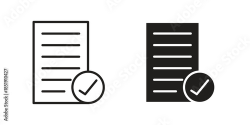 Document verification icons for designers, web developers, displays and websites