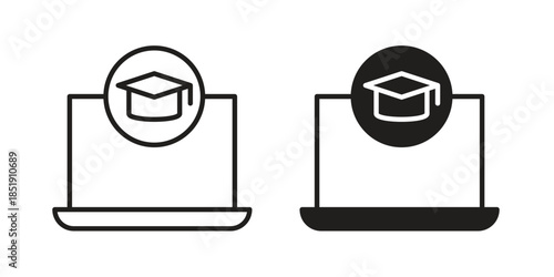 E learning icons for designers, web developers, displays and websites