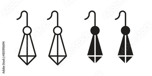 Earrings icons for designers, web developers, displays and websites