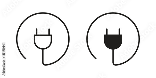 Electric plug icons for designers, web developers, displays and websites