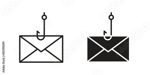 Email phishing icons for designers, web developers, displays and websites