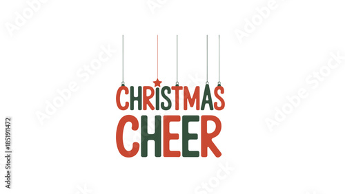 Vibrant Christmas Cheer Holiday Decoration with Red Star