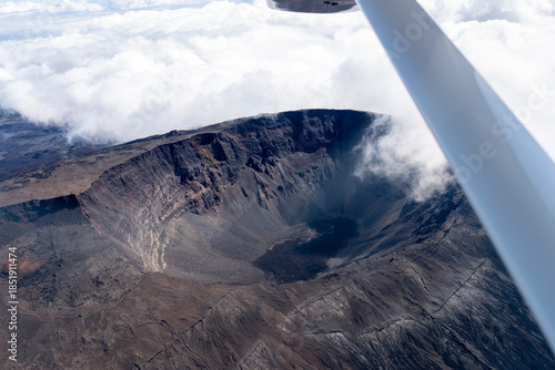 France, La Réunion Island,. Flight over the Peak of the Furnace, Piton de la Fournaise.