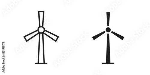 Eolic energy icons for designers, web developers, displays and websites