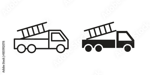 Fire truck icons for designers, web developers, displays and websites