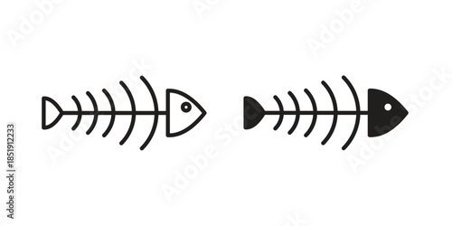 Fishbone icons for designers, web developers, displays and websites