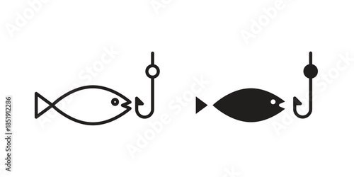 Fishing icons for designers, web developers, displays and websites