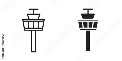 Flight Control tower icons for designers, web developers, displays and websites