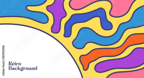 Abstract retro colorful background. Banner template vector illustration.