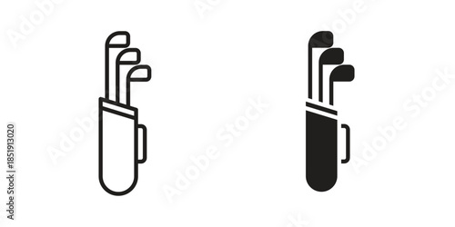 Golf bag icons for designers, web developers, displays and websites
