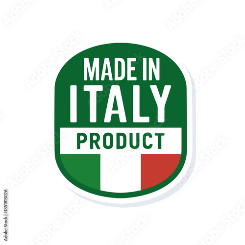Made in Italy Product Label. Authentic Italian Goods Badge. Premium Italy Origin Emblem.