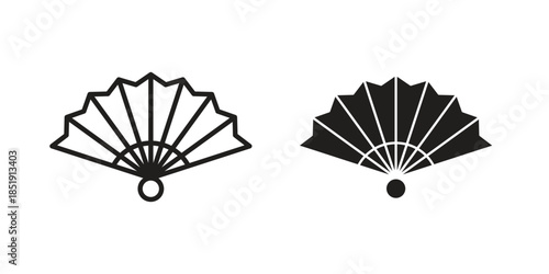 Hand fan icons for designers, web developers, displays and websites