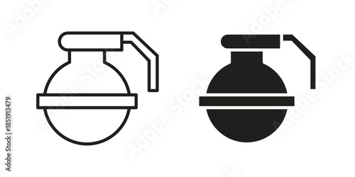 Hand grenade icons for designers, web developers, displays and websites