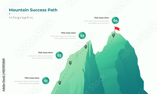 Modern Success Path Mountain Infographic for Corporate Strategy