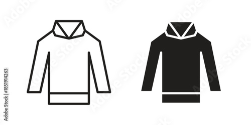 Hoodie jacket icons for designers, web developers, displays and websites