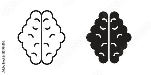Human brain icons for designers, web developers, displays and websites