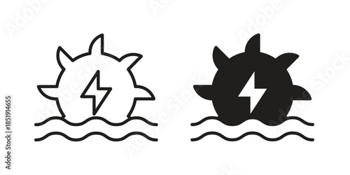 Hydro power icons for designers, web developers, displays and websites