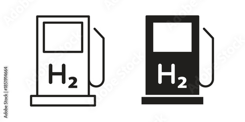 hydrogen fuel pump icons for designers, web developers, displays and websites
