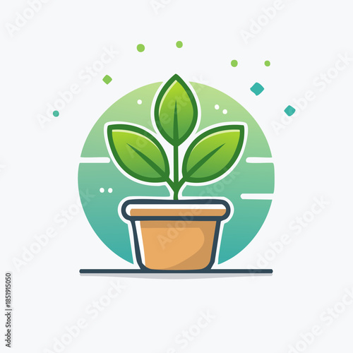 Planting Hope - A Vibrant Seedling in a Pot.