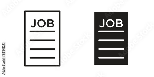 Job description icons for designers, web developers, displays and websites