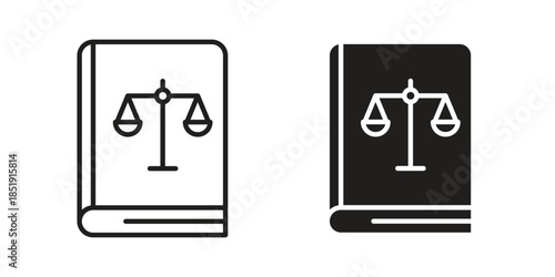 Law book icons for designers, web developers, displays and websites