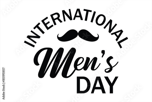 International mens day logo with mustache