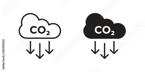 Low carbon dioxide icons for designers, web developers, displays and websites
