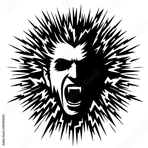 Dracula head silhouette vector design